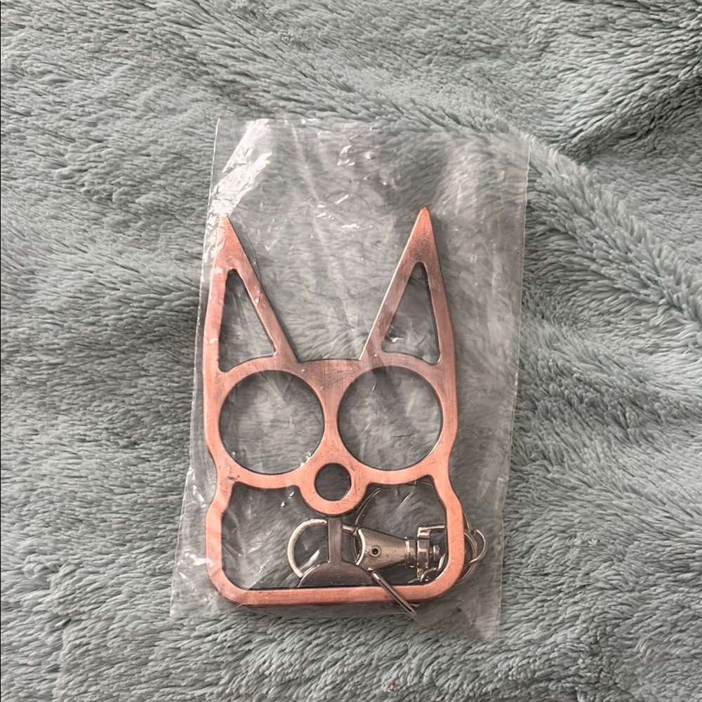 Bronze Cat Shaped Self-Defense Keychain